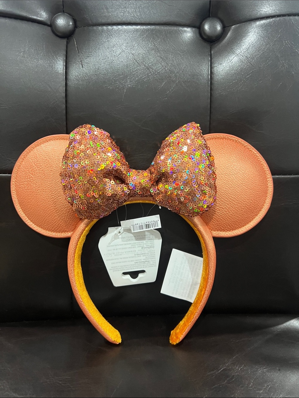 Disney Orange Sequin Minnie Ear Headband